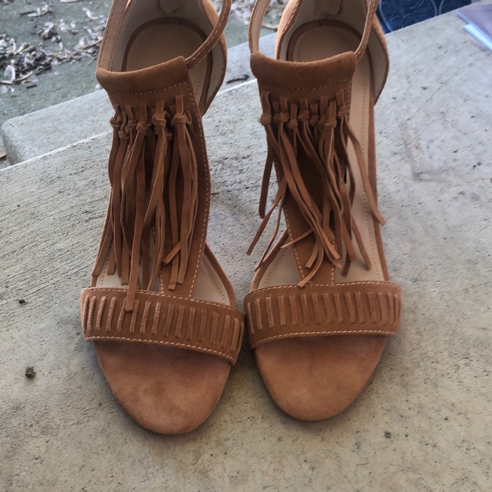 Suede Fringe Heels NWT